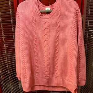 CAbi Pink Cable Knit Sweater